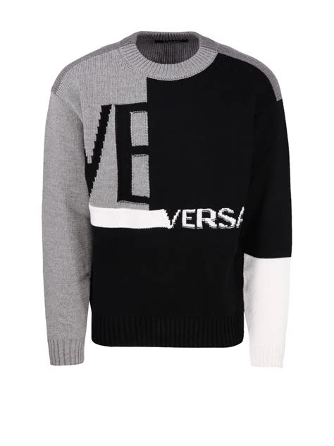 Men Versace Multicolor Wool Sweater