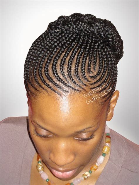 About 2% of these are synthetic hair chignon. Feed-In Cornrow Updo- Top View Braids by Thebraidguru.com ...