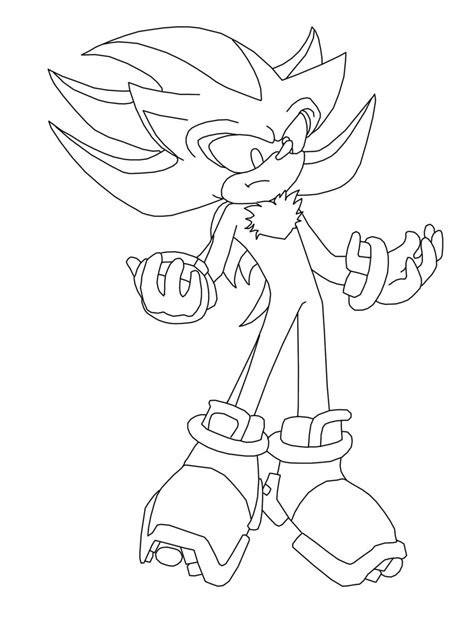 Free printable shadow hedgehog running coloring page in vector format, easy to print from any device and automatically fit any paper size. Shadow The Hedgehog Line Art by MYBABYGAARALOVE on DeviantArt