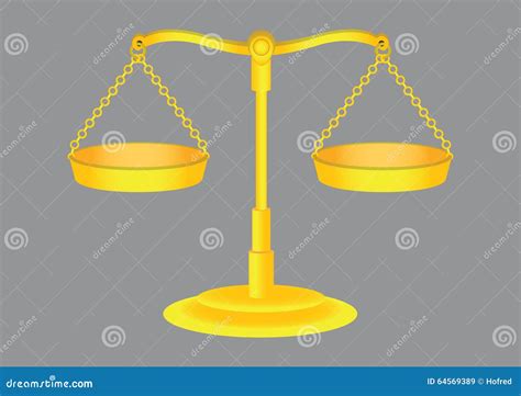 Old Fashioned Golden Weighing Scales Vector Illustration Stock Vector