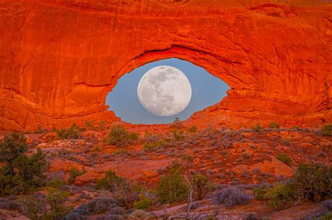 2k Free Download Full Moon At Arches Np Utah Nature Moon Usa
