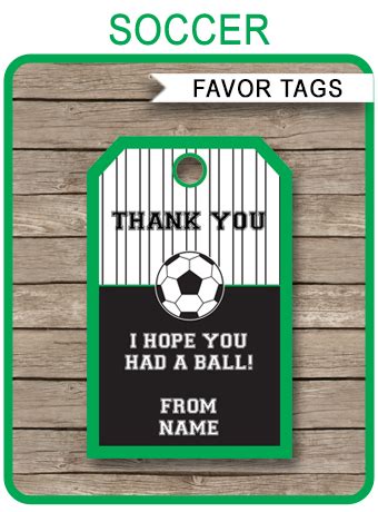 soccer party favor tags   tags birthday party