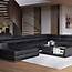 Modern Black Leather Sectional Sofa Living Room Couch Sleek 