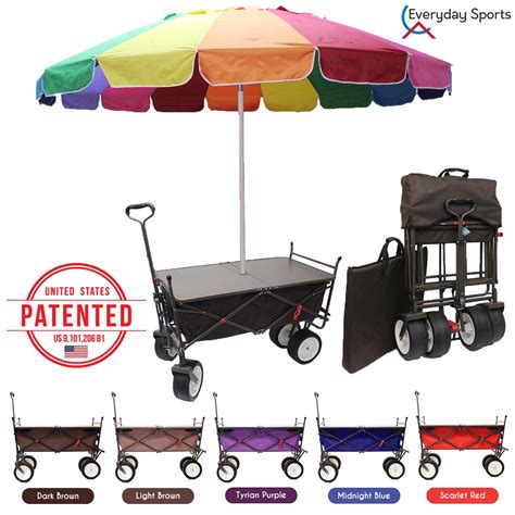 Everyday Sports Outdoor Folding Wagon Collapsible Camping Cart W Table