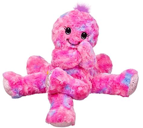 New Build A Bear Large Octopus Octo Fun Pink Fuchsia Ultra Soft Fur