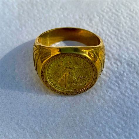 Accessories 18k Gold Filled Mens Coin Ring 11 34 Poshmark