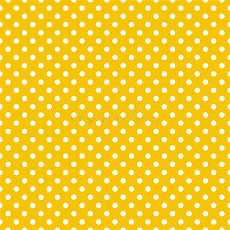 Tile Vector Pattern With White Polka Dots On Yellow Background Stock Vector Image