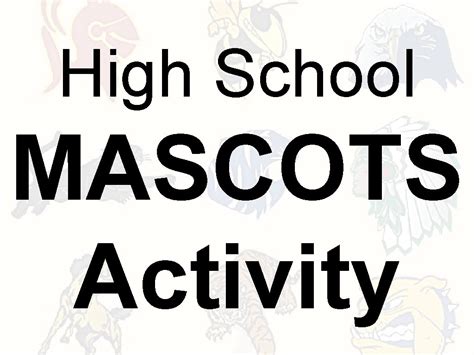 High School Mascots Activity Top 15 Most Popular