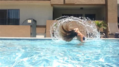 Water Pool Hair Flip Hair Flip In The Pool Hair Flip Pool