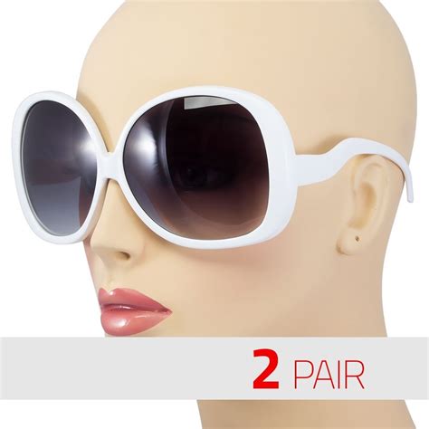 2 Pair Huge Extra Oversized Large Women Retro Vintage Round Sunglasses