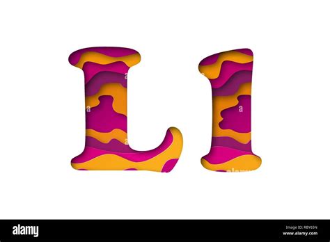 Modern Paper Art Of The Colored Letter L Vector Illustration Letter L