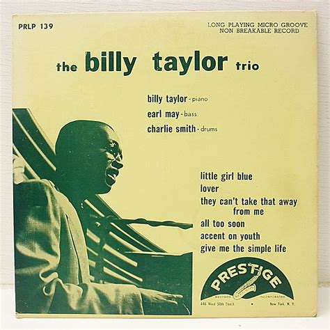 Billy Taylor The Billy Taylor Trio 10 Prestige Waxpend Records