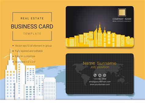 Real Estate Business Name Card Design Template 527925 Vector Art At