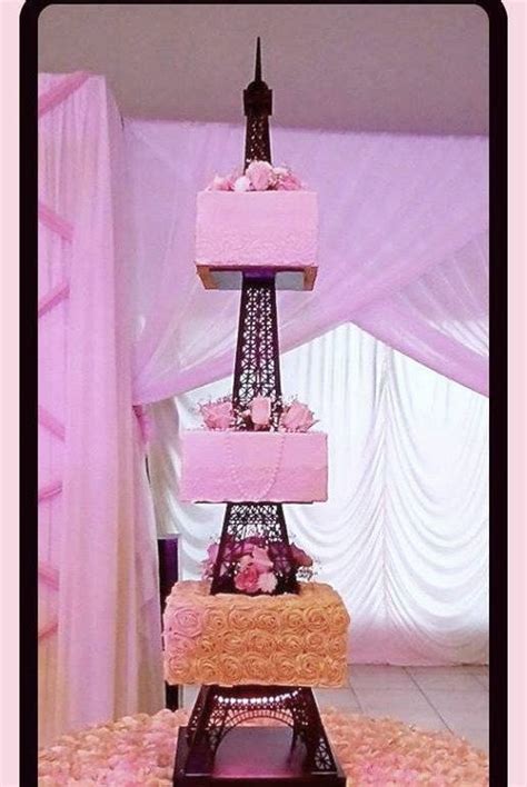 For the final presentation on cake if we display at outside kitchen or room temperature so how long the eiffel tower string and stand ? Eiffel tower cake stand | Eiffel tower cake, Birthday ...