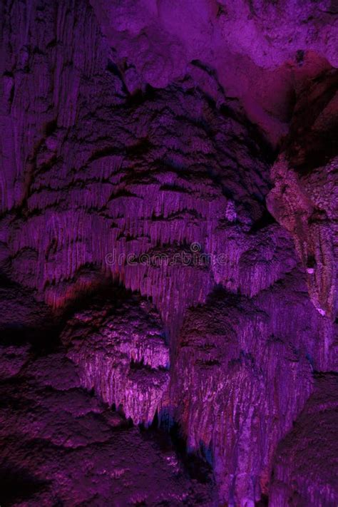 Stalactite And Stalagmite Formations In A Limestone Cave Of Halong Bay