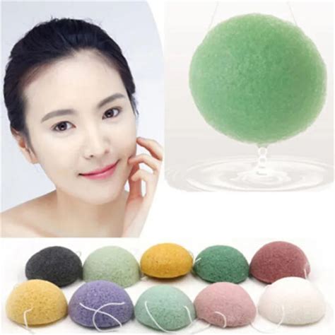 Hot Sell Fashion Woman Natural Konjac Konnyaku Fiber Face Wash Cleanse Sponge Puff Exfoliator