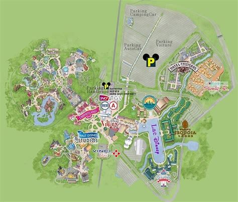 Plans Des Parcs Disney à Disneyland Paris Avec La Carte Dinformation