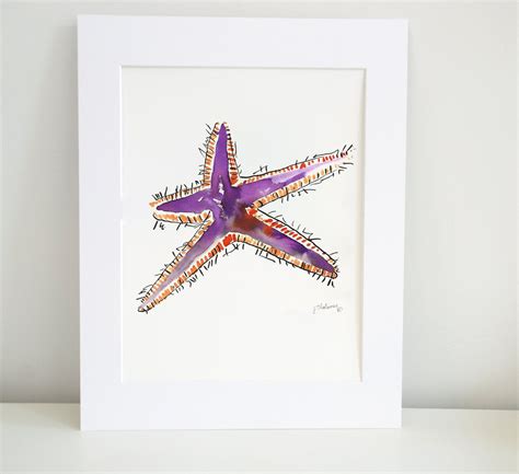 Purple Starfish Watercolor