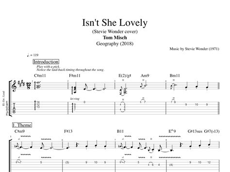 Isn T She Lovely · Tom Misch Guitar Tabs Sheet Music Chords — Play Like The Greats