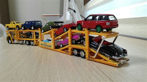 164 Custom Car Carrier W Loads Toy Car Garage Diecast Trucks Toy Car
