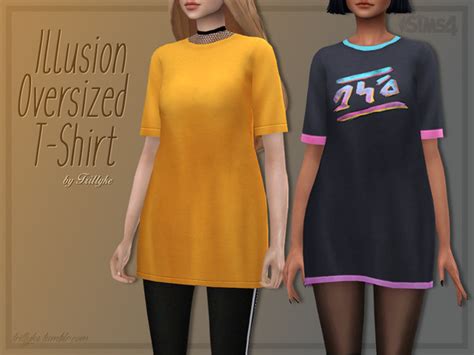 Illusion Oversized T Shirt By Trillyke At Tsr Sims 4 Updates