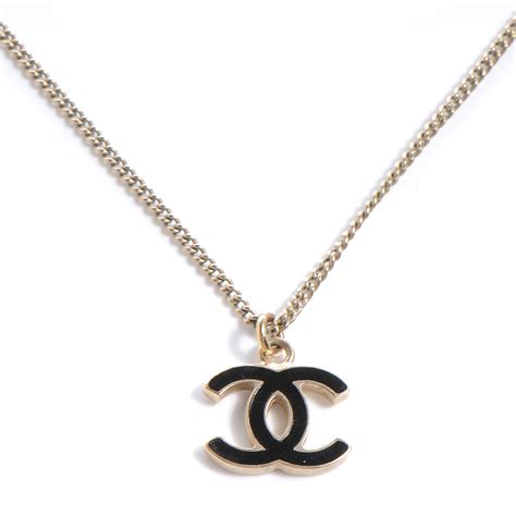Chanel Enamel Cc Necklace Black 56431 Fashionphile