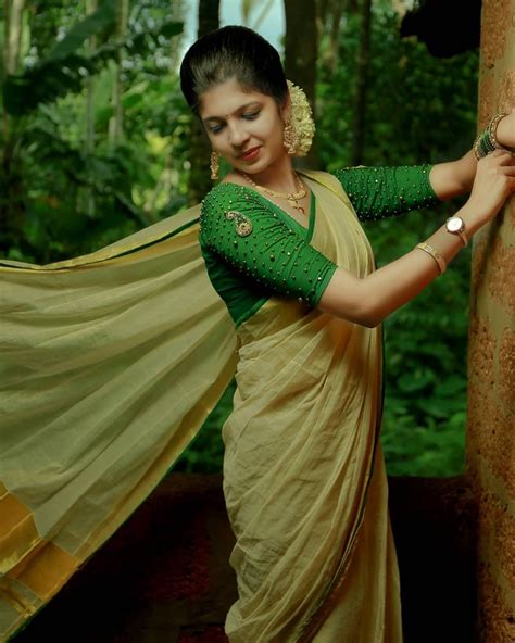 Kerala Set Mundu Blouse Fashion Kiosks Cream Cotton Kerala Kasavu Set