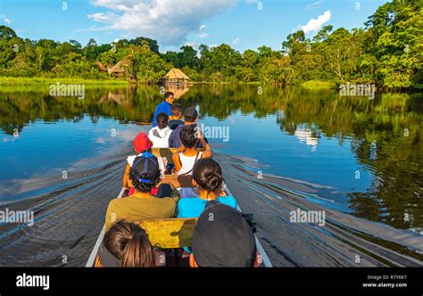 Transport In Canoe Along The Rivers Of The Amazon River Basin Inside