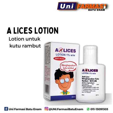A Lices Lotion 60ml Anti Lice Ubat Kutu Rambut Shopee Malaysia