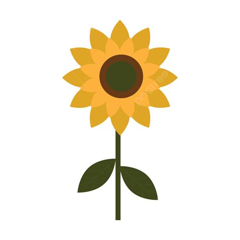 Ikon Bunga Matahari Gambar Tangan Vektor Ikon Bunga Matahari Bunga