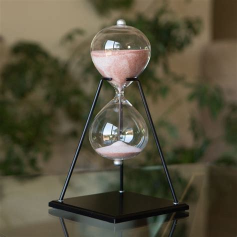 60 Minute Glass Timer On Stand Swirled Sand Justhourglasses