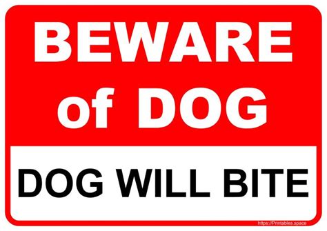 Beware Of Dog Signs Free Printables