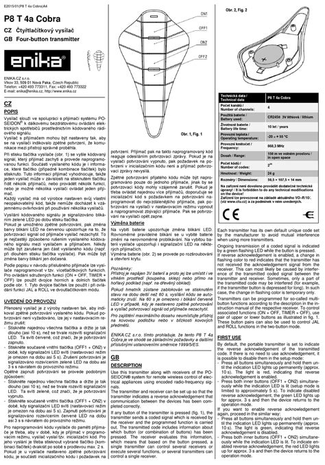 enika p8 t 4a cobra quick start manual pdf download manualslib