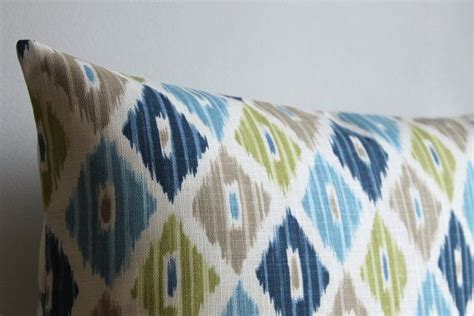 Blue And Green Ikat Pillow Cover 16 X 16 Ikat By Couplehome 1450