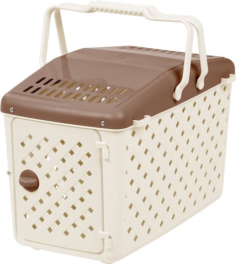 Iris Plastic Dog And Cat Carrier Small Brown