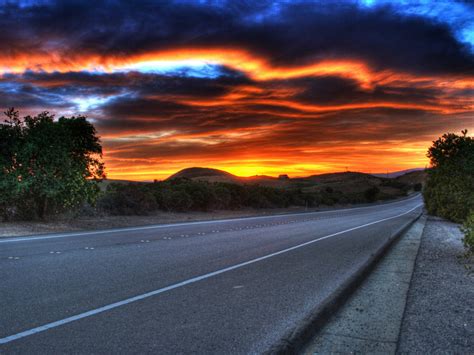 Sunset Above Road Wallpaper Free Sunset Downloads