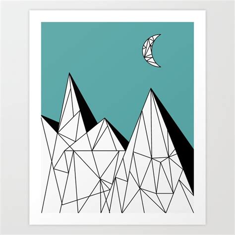 Geometric Mountains Art Print By Shayray Society6