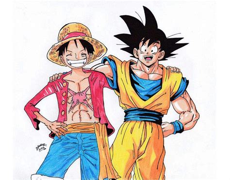 Dibujo Luffy Y Goku One Piece Amino