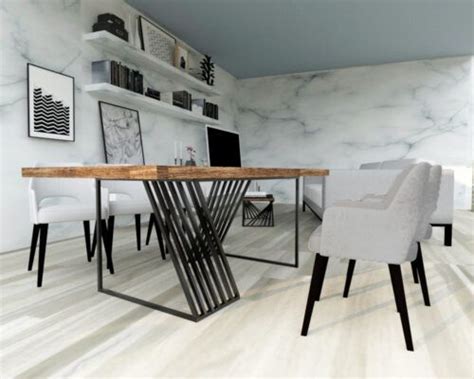 Stół do salonu z metalowymi oryginalnymi nogami loft typ S Art Steel