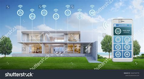 Modern Smart Homesmart Home Connected Control Stock Illustration