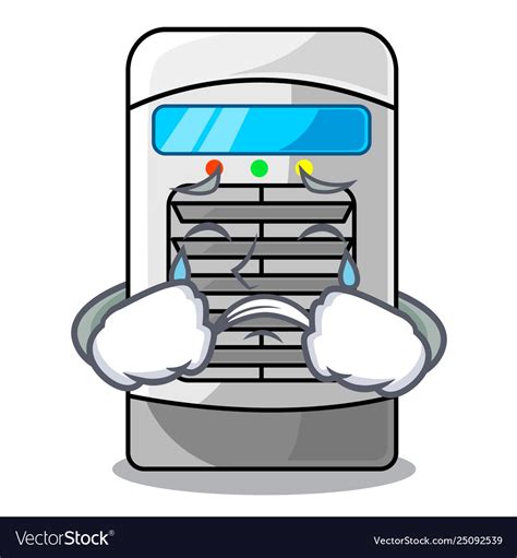 Crying Air Cooler Isolated With Cartoon Royalty Free Vector