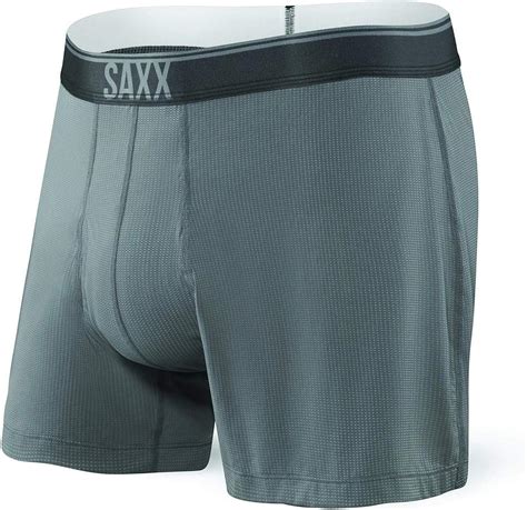 Saxx Mens Quest Loose Fit 5 Boxer Brief Underwear Dark Charcoal Gray