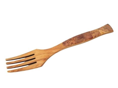Pan Fork From Alder With Juniper Decoration Wooden Handicraft