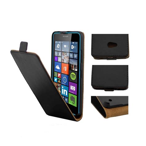 Skin Leather Case For Nokia Lumia 630 640 950 Open Up And Down Flip
