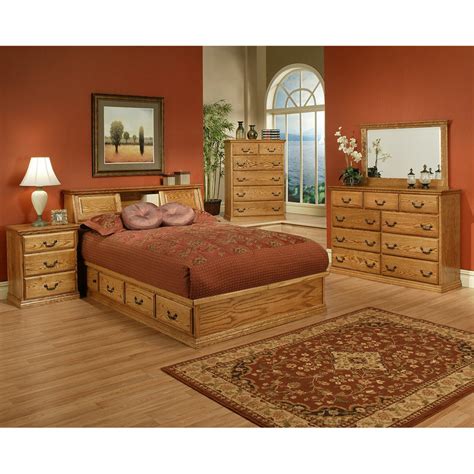 Traditional Oak Platform Bedroom Suite E King Size Oak For Less