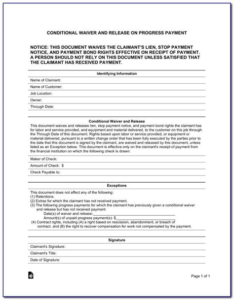 Printable Partial Lien Waiver Form Printable World Holiday
