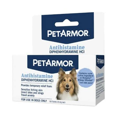 Petarmor Allergy Relief Antihistamine For Dogs 100 Tabs Ph