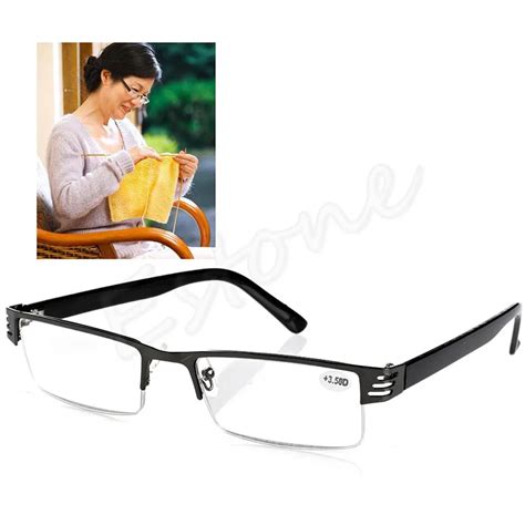 2017 New 1 0 To 4 0 Lens Reading Glasses Coating Metal Half Frame