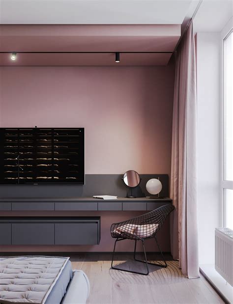 A Striking Example Of Interior Design Using Pink And Grey Decoración De