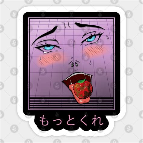 Ahegao Face Japanese Vaporwave Aesthetics Ahegao Face Sticker